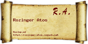 Rozinger Atos névjegykártya